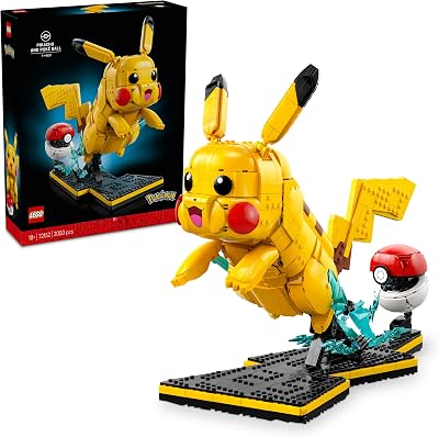 Pokémon Pikachu e Poké Ball - Modelos Construídos para Adultos - Figura Anime Articulada com Base de Exposição - Decoração para Jogador de Secretária - Presente de Coleção - 72152
