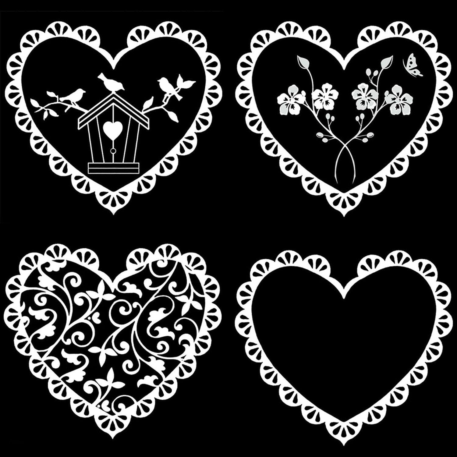 Large Ruffle Heart White Enamel Decal Assortment Arts