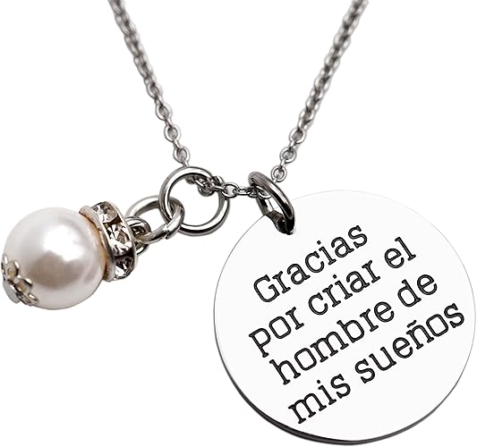Halskette Fur Die Mutter Des Brautigams Spanisch Gracias Por Criar El Hombre De Mis Suenos Kette Fur Schwiegermutter Geschenk Schmuck Amazon De Schmuck