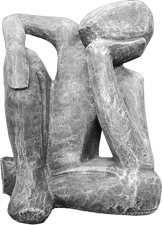 Tiefes Kunsthandwerk Steinfigur Traumer In Schiefergrau Abstrakte Deko Figur Fur Haus Und Garten Moderne Statue Als Garten Figur Amazon De Kuche Haushalt