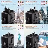 BigFish Universal Travel Adapter with 2 USB A & 2 USB C, 4 USB Ports view 3