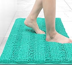 Grandaily Chenille Striped Bathroom Rug Mat, Extra