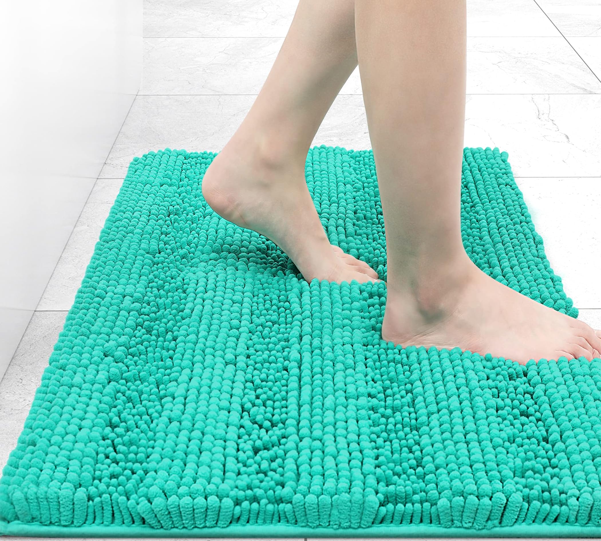 Grandaily Chenille Striped Bathroom Rug Mat, Extra