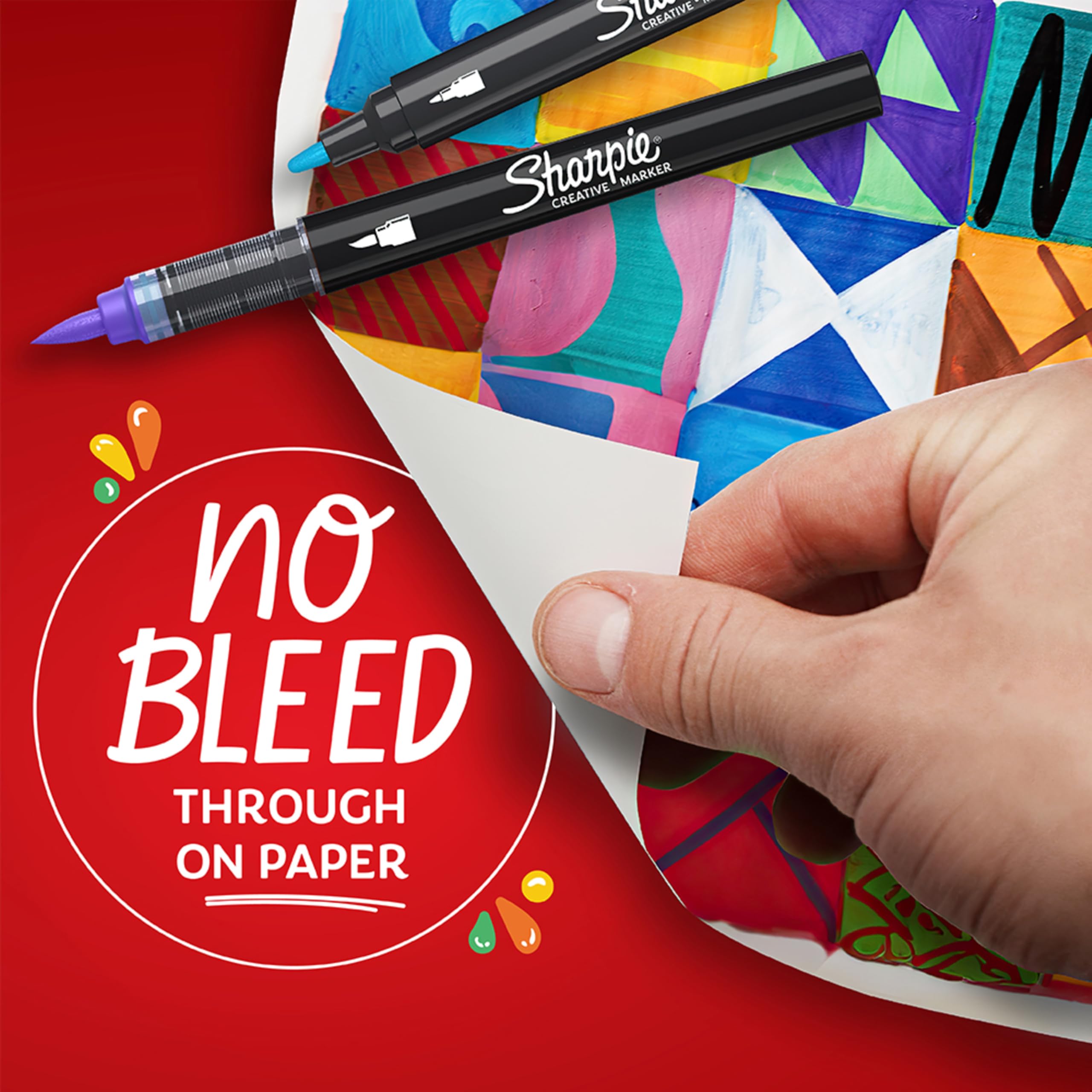 Sharpie Creative Markers, Combo Pack, Water-Based Acrylic, Bullet & Brush Tips, Assorted Colors Including Earth Tones, 24 Count - Works on Paper, Metal, Wood, Ceramic, Glass, Rock, Canvas