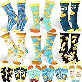 Glitopper 6 Pairs Yellow Duck Socks Gifts for Women Men Duck Lovers Christmas Socks Stuffer Gift Idea for Animal Lover