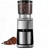 KIDISLE Conical Burr Coffee Grinder Electric, 51 Settings, Stainless Steel | Espresso Grinder with Precision Electronic Timer, Anti-Static, LED Display, Espresso to French Press, Easy to Use &amp; Clean