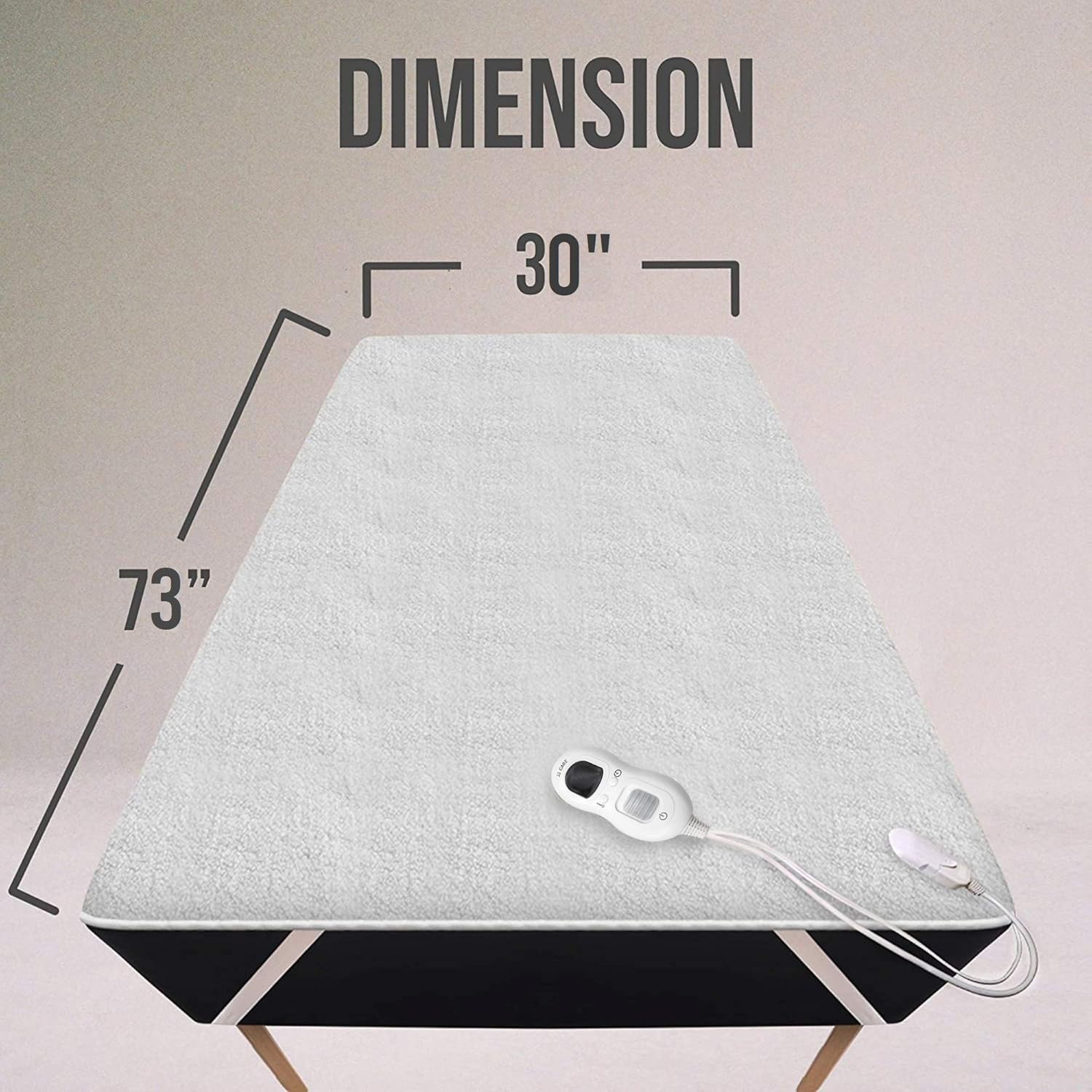 Massage Table Warmer 30 x 73 inches with 3 Heat Settings - Massage Table Heating Pad with 13 Ft Cord - Thick & Soft Sherpa Fleece Massage Bed Warmer with Overheat Safeguard System, White : Beauty