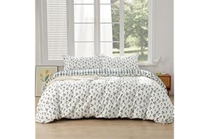 SAPHREAS Black Tulips Duvet Cover Set 3pcs Queen Size Garden Style Blossom Tulips Flower Printed Bedding Comforter Cover Set 100% Cotton 1 Duvet Cover 90"x90" 2 Pillow Shams, Comforter Not Included