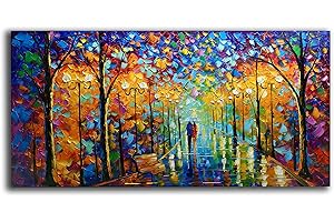 Tyed Art- Contemporary Art Landscape Oil Painting On Canvas Abstract Textured Tree Painting hand-painted acrylic frame wall art modern canvas painting 24x48inch