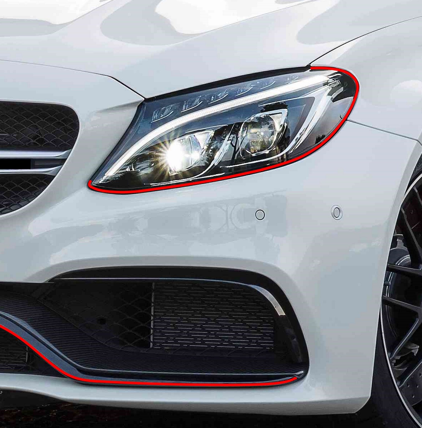 Devil Eye Style Headlight Film by Finest-Folia Stripe for CLA C117 AMG 250 200 180