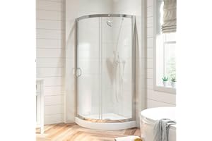 OVE Decors Breeze 32 in. Corner Shower Sliding Door with Base, Clear Glass and Chrome Finish