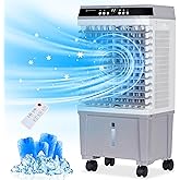Uthfy 1800CFM Swamp Cooler Air Conditioner, 3-IN-1 Evaporative Air Cooler with 5.3 Gal Water Tank for 24H Cooling, 6 Ice Packs, Remote, 120&deg; Oscillating, 12H Timer, Portable AC Fan for Bedroom