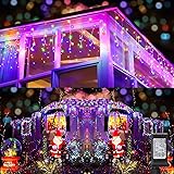 Toodour Icicle Chrismtas Lights Outdoor, 29.5ft 360