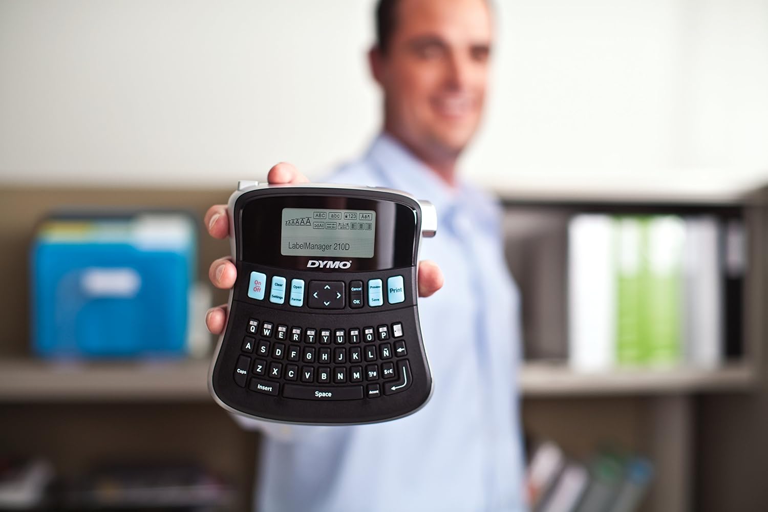 DYMO Label Maker 210D Label maker, 2 Lines, 6 1/10w x 6 1/2d x 2 1/2h, 3" (1738976) : Electronics