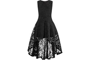 binboll Girls Dress Sweet & Cute Puff Sleeve Square Neck Ruffle Dot Ruffle Swing Dress 5-14