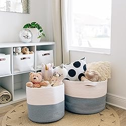 OrganiHaus Cotton Rope Basket for Nursery 16x14