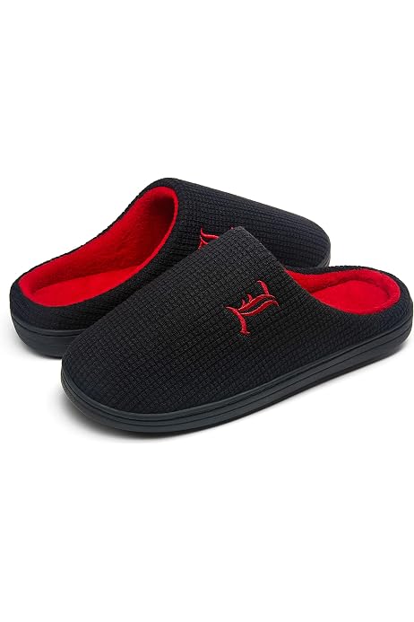DL Mens Memory Foam Slippers Slip on 