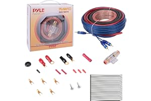 Pyle PLAM40 20-Feet 4 Gauge 1600W Amplifier Hookup For Battery Head Unit and Speakers Installation Kit