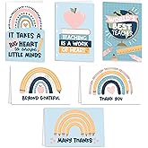 Hadley Designs 24 Teacher Thank You Cards With Envelopes - 4x6 Teacher Appreciation Cards Bulk, Cute Thank You Notes From Students, Assorted End of School Year Card for Teachers Gifts, Designed in USA