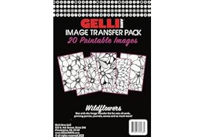 Gelli Arts Image Transfer Printables Wildflowers - 20 Floral Images Included, Use Gel Plates, Great for Teachers and Students of All Ages