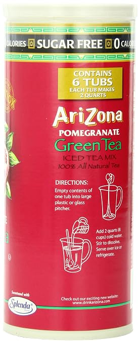 Sugar Free Pomegranate Green Tea Iced Tea Mix Tubs In Canister (613008723835)