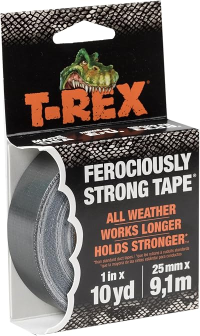 T-REX Ferociously Strong Waterproof Duct Tape Silver Grey 25mm x 9.1m Heavy Duty