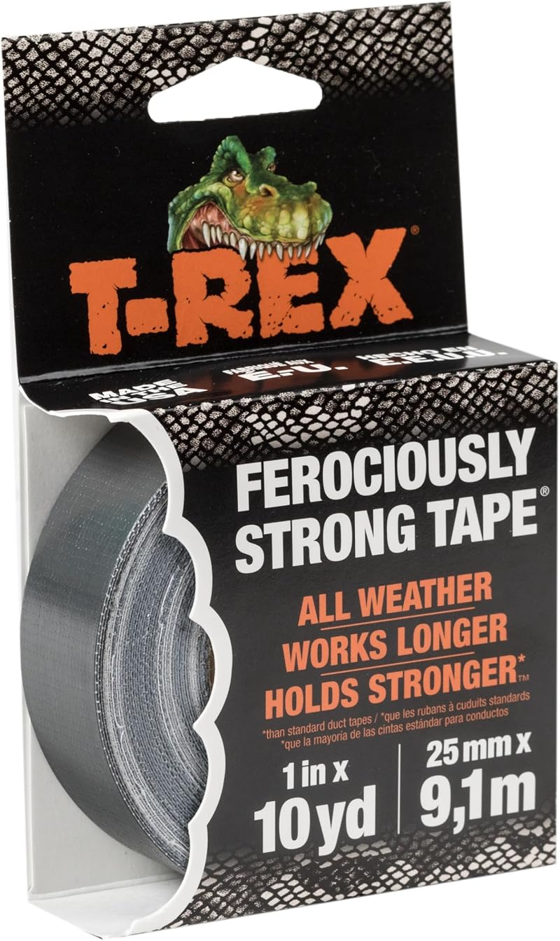 T-REX Ferociously Strong Waterproof Duct Tape Silver Grey 25mm x 9.1m Heavy Duty