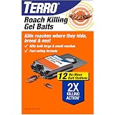 TERRO Roach Killer Gel Bait Stations, 12-Pack, Ready-to-Use Cockroach Bait | Kill Roaches Where They Hide, Breed, &amp; Nest, No-Mess, Kills German, American, &amp; Oriental Roaches, Indoor &amp; Outdoor Control