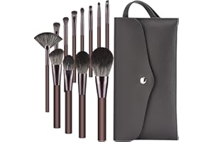 DUAIU Makeup Brush Set with Bag- 12Pcs Concealer Blush Contour Foundation Powder Makeup Brushes Premium Synthetic Flawless Face Eyeshadow Eyebrow Make Up Brush Set with Travel Bag