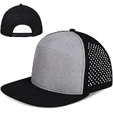 Big Head L/XXL Flat Brim Hat Adjustable Water-Resistance Performance Snapback Cap 7 Panel Hats for Men
