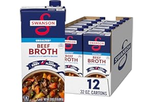 SWANSON S 100% Natural Unsalted Beef Broth, 32 oz. (Pack of 12)