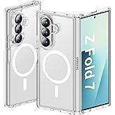 ORETECH Magnetic for Samsung Galaxy Z Fold 7 Case, Transparent Back Non-Slip Hard PC Shockproof Bumper Protective Phone Case Cover for Samsung Z Fold 7 - Clear