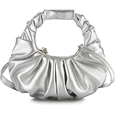 JENSVOIR Clutch Purse for Women - Evening Clutch PU Leather Pleated Bag Designer Handbag for Party Prom Wedding