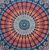 Bless International Indian Bohemian Psychedelic Peacock Mandala Wall Tapestry view 5