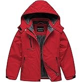 CREATMO US Girl's Waterproof Ski Jacket Warm Winter Snow Coat Windproof Snowboarding Rain Jacket