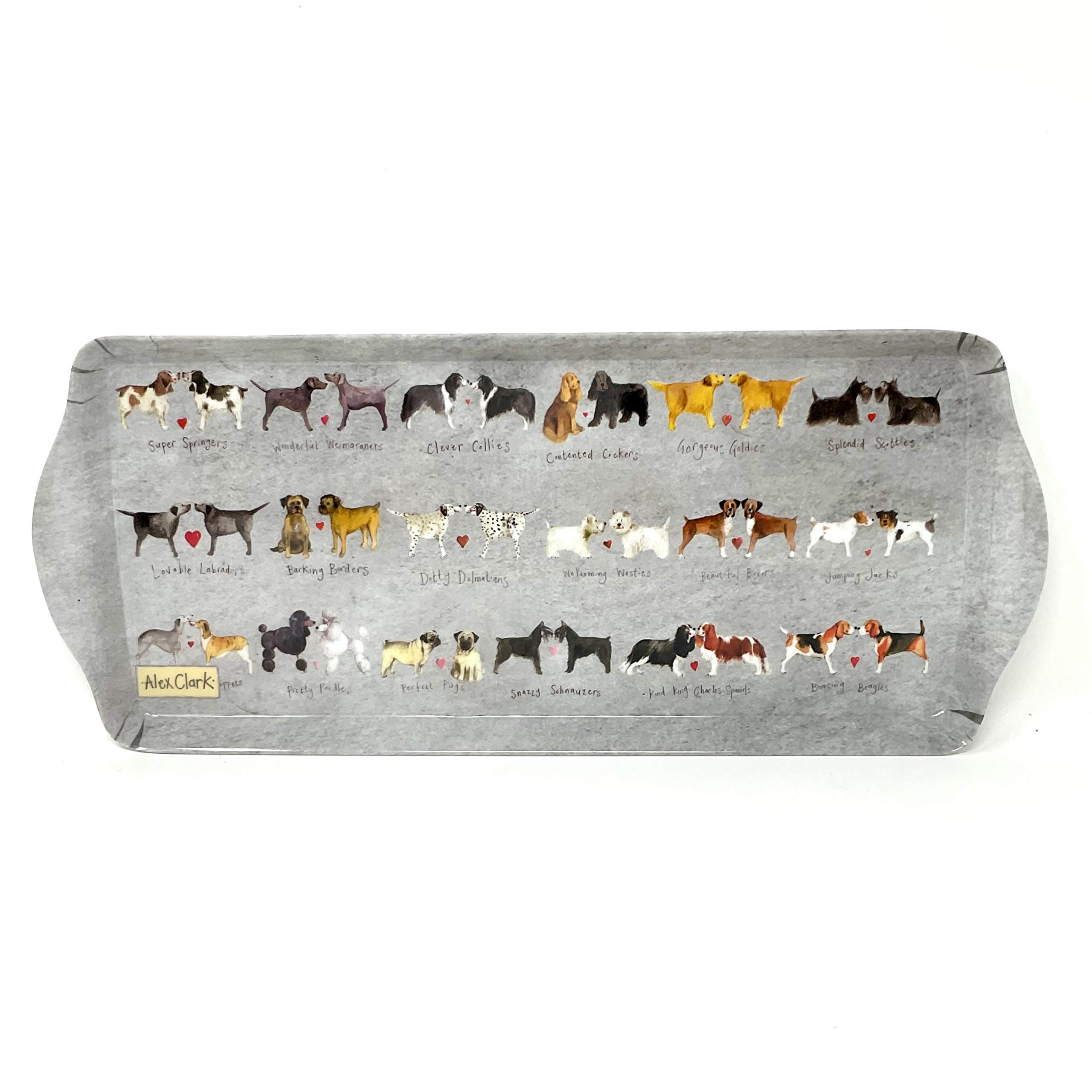 ALEX CLARK Medium Melamine Dog Tray - perfect for snacks and tea/use indoor and garden/animal lovers/gift/tea drinkers/serving food tray