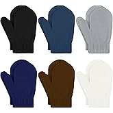 URATOT 6 Pairs Toddler Knitted Mittens Magic Stretch Gloves Winter Warm Knitted Soft Baby Mittens
