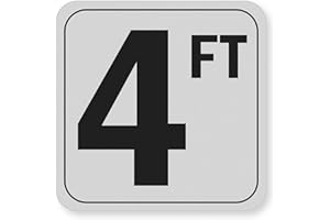 AOOCY 4FT Pool Depth Stickers, Anti-Slip Vinyl Markers - 6x6 Inches, Waterproof, Safety Number Signage for Swimming Pool Decks (4ft)