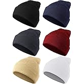 Geyoga 4/6 Pack Beanie Hats Pack for Men Women Winter Hats Knitted Cuffed Beanie Caps