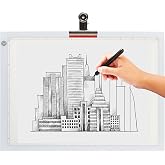 A4 LED Light Box for Tracing, Portable Artist Light Pad with Adjustable Brightness for Drawing, Sketching &amp; Diamond Painting, Ultra-Thin Tracing Board with USB Cable, Adapter, Paper &amp; Clip