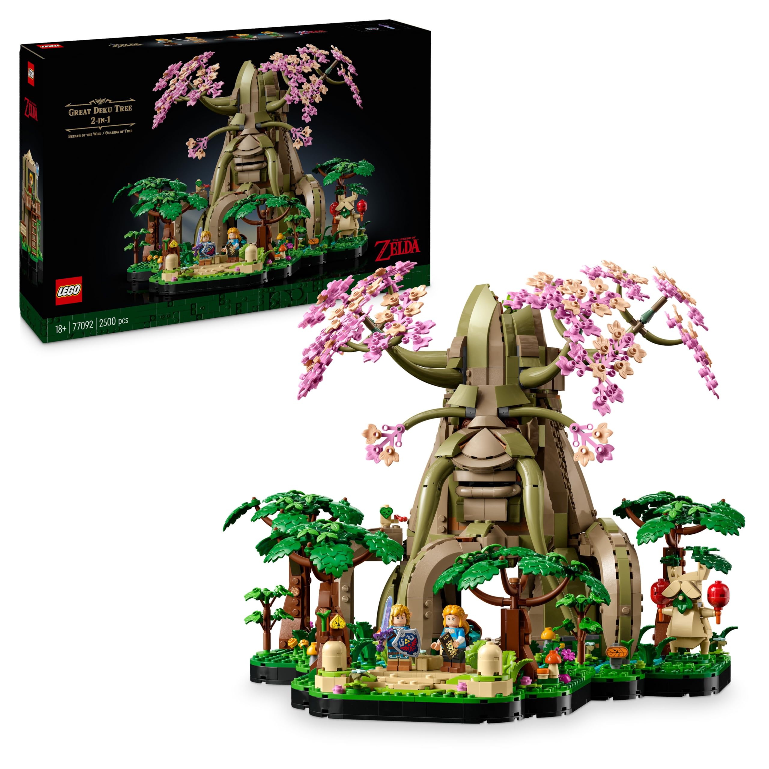 LEGO The Legend of Zelda Deku-Baum 2-in-1 - Sammlerstück zum Ausstellen mit Prinzessin Zelda & 3 Link Minifiguren - Bauset für Erwachsene & Geschenkidee für Videospiel-Fans - 77092
