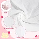 Lanjue 24 Pcs Muslin Face Cloths 12 x 12 Inch Cotton Reusable Towels view 3
