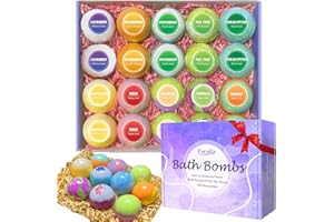 EXCALLA Bath Bombs for Women, 20 Pcs Handmade Bubble Bathbombs Gift Set, Shea & Coco Butter Dry Skin Moisturize, SPA Relaxing Gifts for Women & Men, Her, Girls, Wife, Birthday