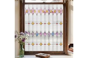 ADD.HERES Window Privacy Film Home Room Bathroom Spring Decor Car Decorations, Stained Glass Window Film, Static Cling Window