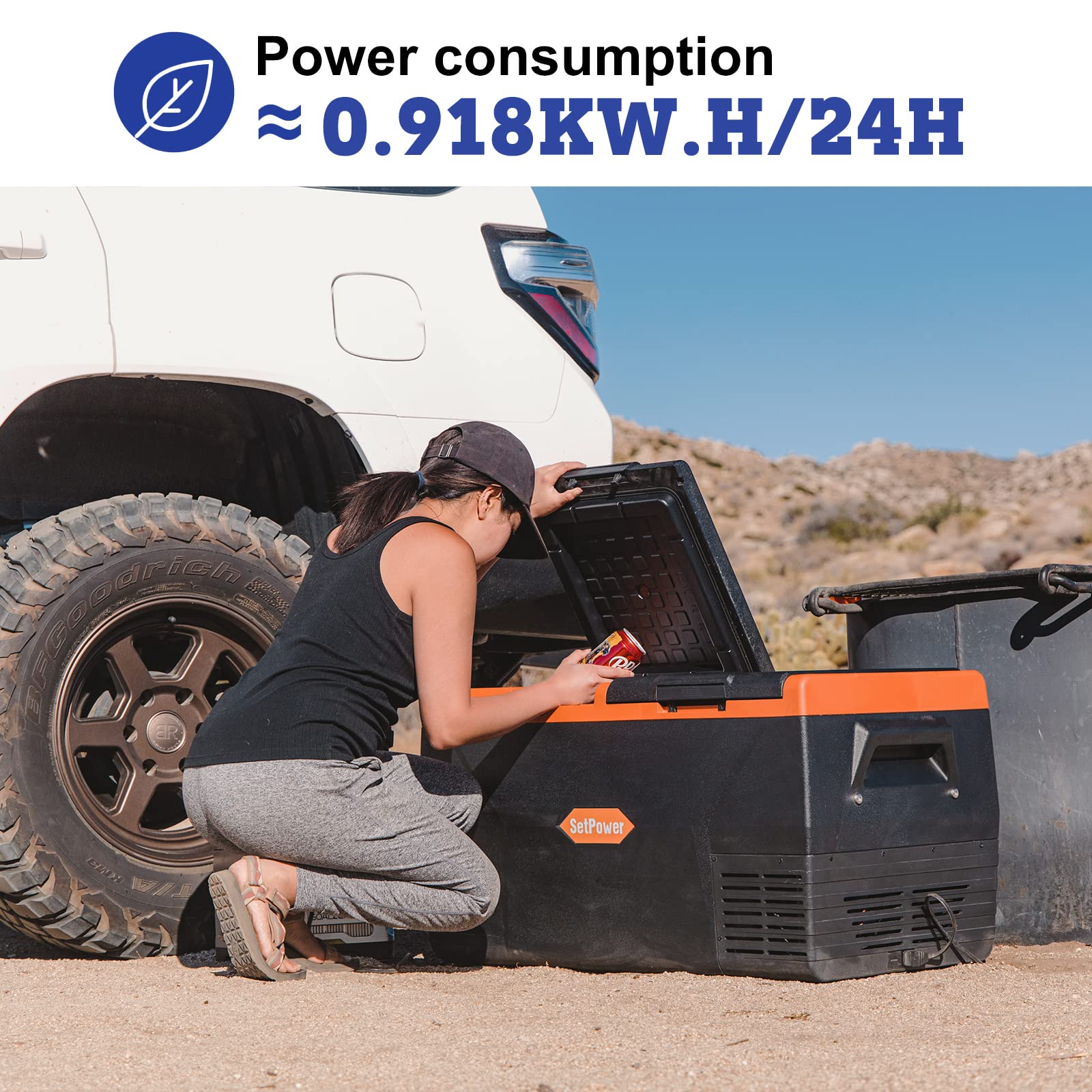 SetPower TC75 Portable Fridge Freezer,80Quart(75L) Dual Zone Portable