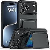 FDTCYDS for iPhone 17 Pro Max Wallet - Style Protective Case with Card Holder (Holds 5 Cards) - Black