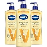 Vaseline Intensive Care Nourishing Moisture Body Lotion 3 Pk Made with Ultra-Hydrating Lipids + Pure Oat Extract for Dry Skin, for Nourished, Healthy-Looking Skin 20.3 oz