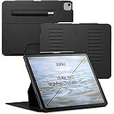 Zugu Case for iPad Air 13 Inch M3 2025 & M2 2024 &/12.9 inch (3rd/4th Gen), Slim Protective Cover with Apple Pencil Charging & Storage, Auto Wake/Sleep, Multiple Viewing Angles (Black)