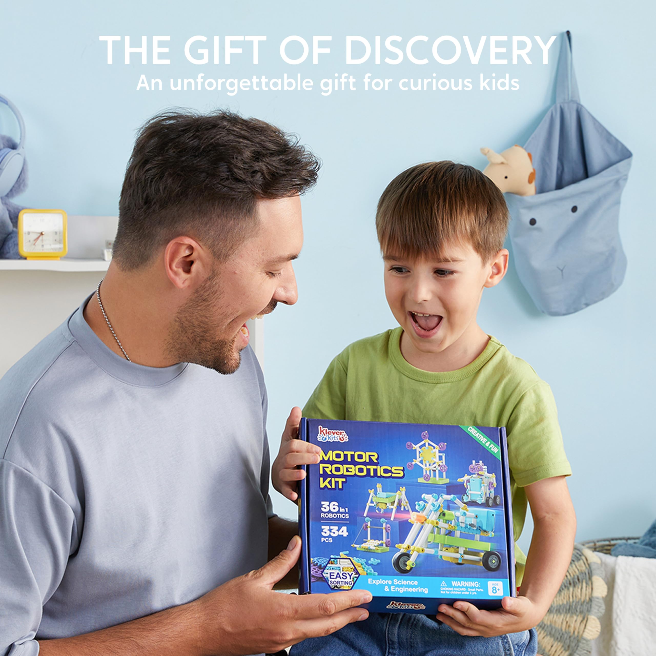 Klever Kits 36-in-1 Motor Robotic Kits, Make Your Own Kids Craft Kits Educational STEM Toys for Ages 8-13 Boys and Girls, Science Gifts for 8 Years Old