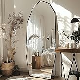 Novlux Full Length Mirror, 71" x 28" Full Body Large Standing Mirror, Diamond Shaped, Free Standing, Wall-Mounted or Leaning, Decorative Large Mirrors for Home Bathroom Living Room, Black